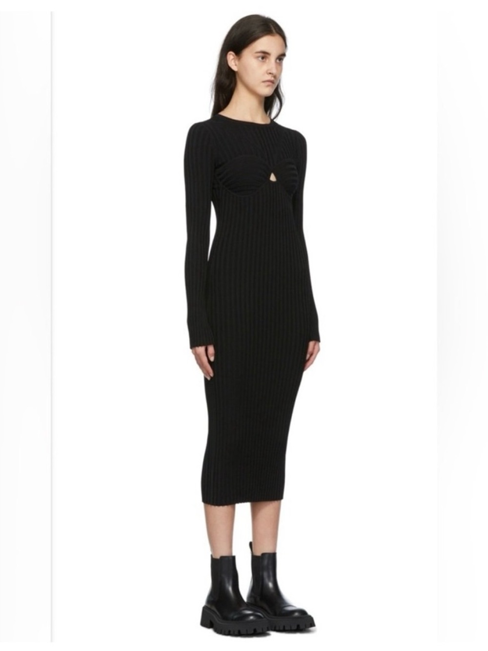 Helmut Lang Bra Dress in Ribbed Viscose